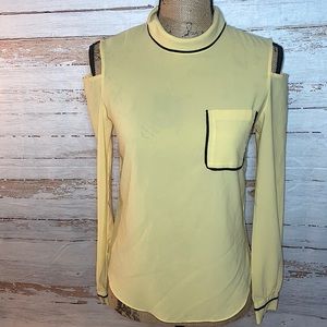 Double Love Yellow Cold Shoulder Top 2